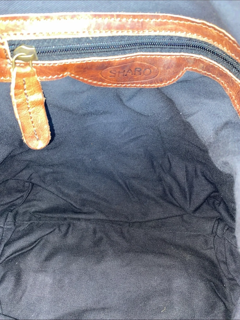 Olive Green Canvas & Brown Leather Messenger Bag